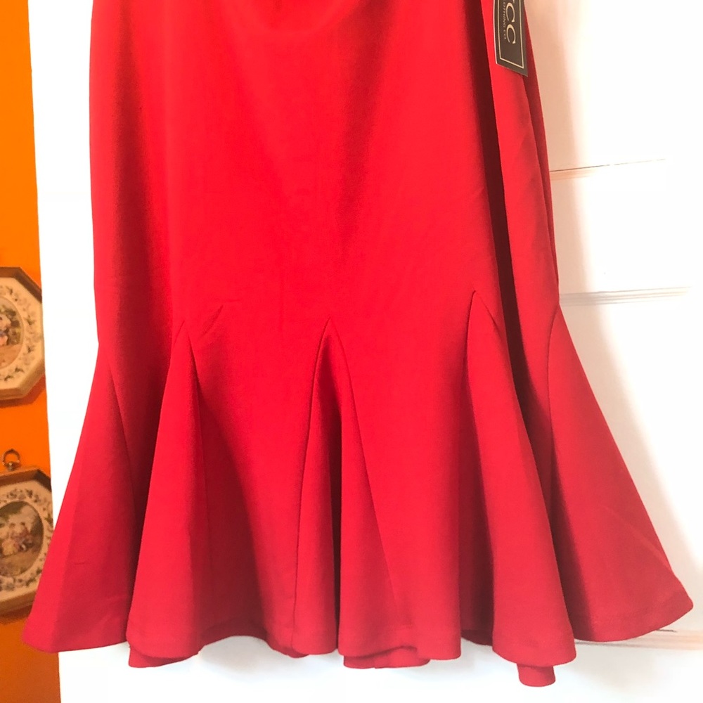New York & Company Red Fishtail Skirt